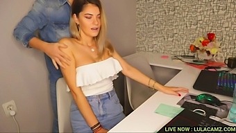 Seductive Secretary Indulges In Steamy Solo Massage On Camera