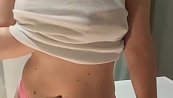 Blonde Chick Masturbates In The Bathroom And Cums