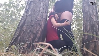 Lesbian Girls Hide From The Rain And Have Steamy Sex