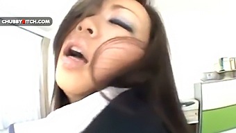 Japanese Secretary Enjoys Reverse Cowgirl Position