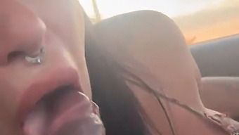 Melissa Lisboa'S Expert Blowjob And Milking Skills While Driving